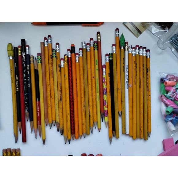 Lot of 100 Pencils - Pens - Paint Pens - Erasers - Mechanical Pencils - Picture 7 of 11